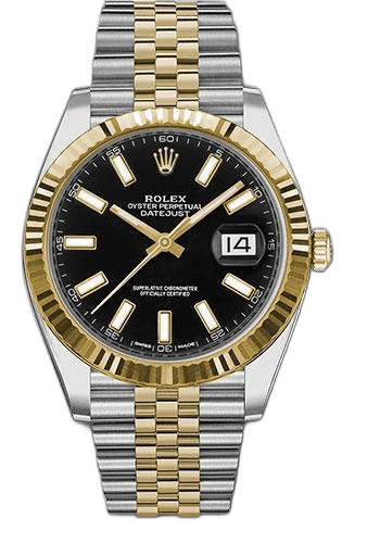 Rolex Datejust 41 Yellow Rolesor — Black Index, Fluted Bezel | Ref. 126333
