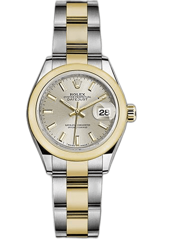Rolex Lady-Datejust 28 Yellow Rolesor — Silver Index Dial, Domed Bezel | Ref. 279163 (2)