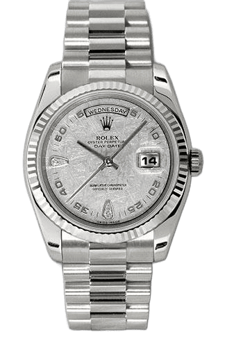 Rolex Day-Date 36 White Gold — Meteorite Diamond Dial | Ref. 118239