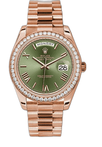 Rolex Day-Date 40 Gold — Olive Green Bevelled Roman Dial | Ref. 228345RBR