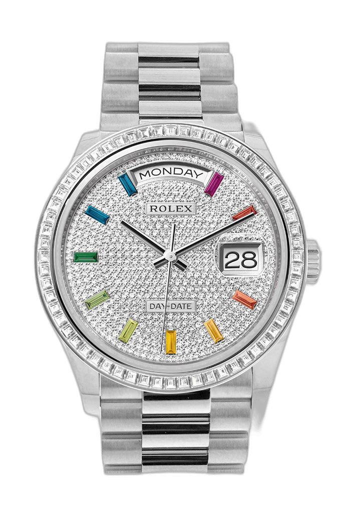 Rolex Day-Date Platinum — Diamond Paved Dial | Ref. 128396TBR