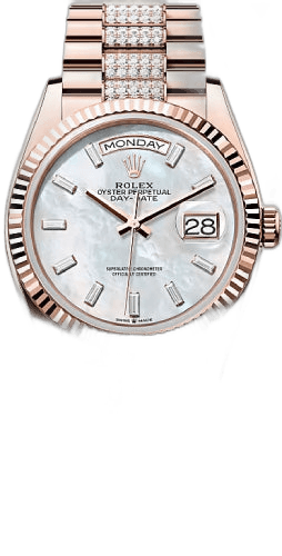 Rolex Day-Date 36 Everose Gold — White MOP Diamond Dial | Ref. 128235