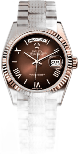 Rolex Day-Date 36 Everose Gold — Brown Ombré Dial | Ref. 128235