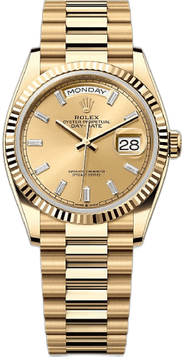 Rolex Day-Date 36 18ct Yellow Gold — Champagne Diamond-Set Dial | Ref. 128238