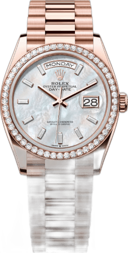Rolex Day-Date 36 Everose Gold — White MOP Diamond-Set Dial | Ref. 128345RBR