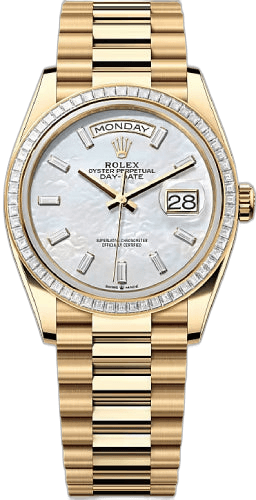 Rolex Day-Date 36 18ct Yellow Gold — White MOP Diamond-Set | Ref. 128398TBR