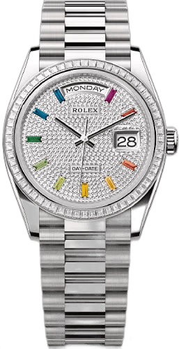 Rolex Day-Date 36 18ct White Gold — Diamond-Paved Dial | Ref. 128399TBR