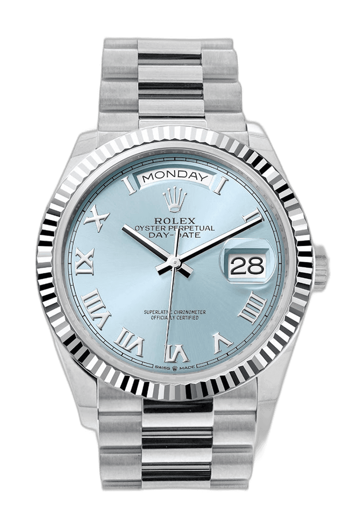 Rolex Day-Date Platinum — Blue Roman Dial | Ref. 128236