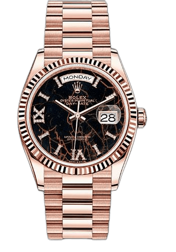 Rolex Day-Date 36 Everose Gold — Eisenkiesel Diamond Dial | Ref. 128235