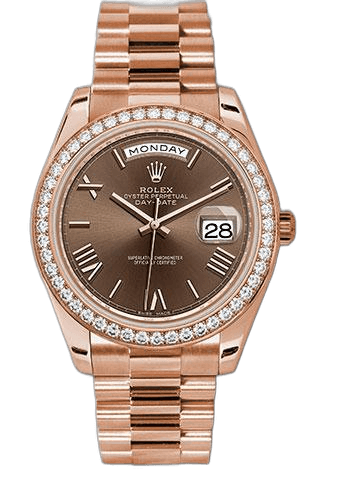 Rolex Day-Date 40 Gold — Chocolate Bevelled Roman Dial | Ref. 228345RBR