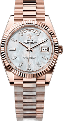 Rolex Day-Date 40 18 ct Everose Gold — White MOP Diamond Set Dial | Ref. 228235
