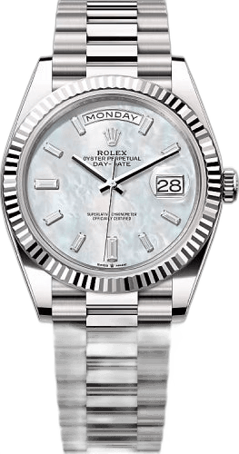 Rolex Day-Date 40 18ct White Gold — White MOP Diamond Set Dial | Ref. 228239