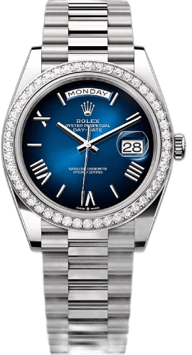 Rolex Day-Date 40 18 ct White Gold & Diamonds — Blue Ombré Dial | Ref. 228349RBR