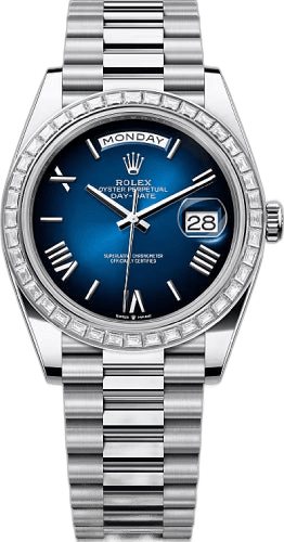 Rolex Day-Date 40 Platinum & Diamonds — Blue Ombré Dial | Ref. 228396TBR