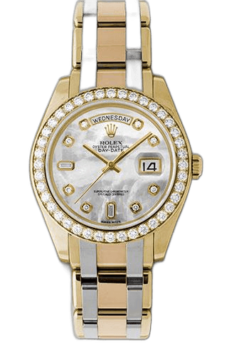 Rolex Day-Date 39 Yellow Gold — Mother-of-Pearl Diamond Dial, 40-Diamond Bezel