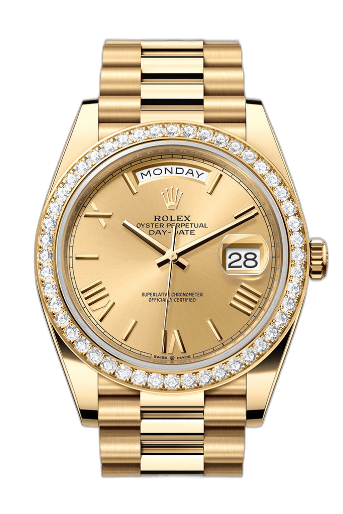 Rolex Day-Date 40 Yellow Gold — Champagne Roman Dial | Ref. 228348