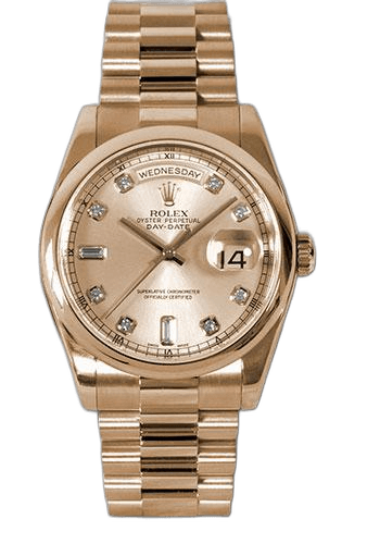 Rolex Day-Date 36 Yellow Gold — Pink Champagne Diamond | Ref. 118205