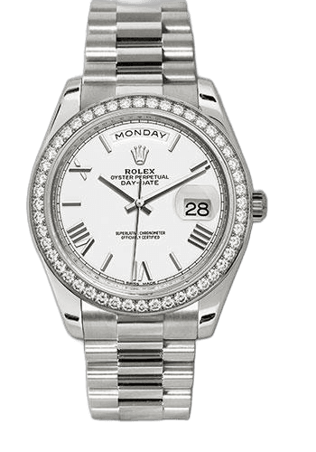Rolex Day-Date 40 White Gold — White Bevelled Roman Dial | Ref. 228349RBR