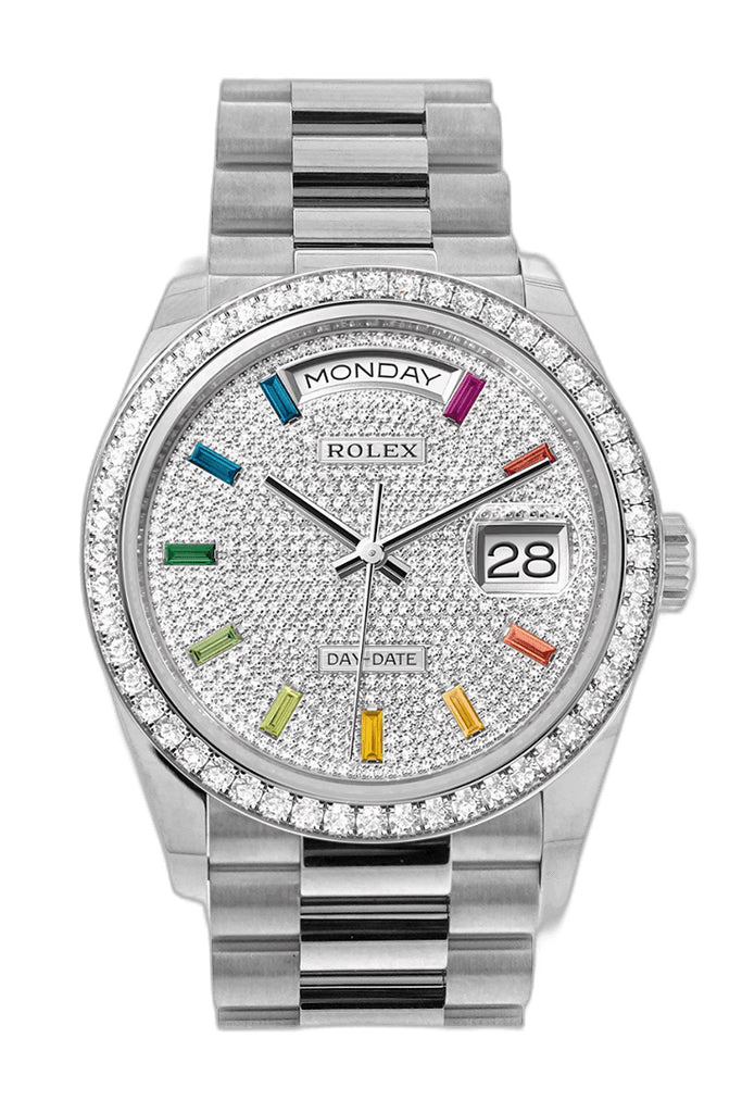 Rolex Day-Date White Gold — Diamond Paved Dial | Ref. 128349RBR