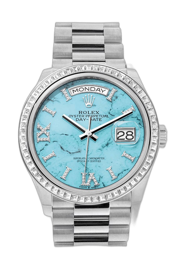 Rolex Day-Date 36 Platinum — Turquoise Dial | Ref. 128396TBR