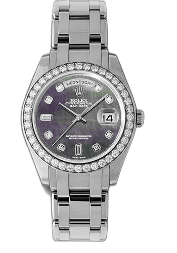Rolex Day-Date Platinum — Dark Mother-Of-Pearl Diamond Dial | Ref. 18946