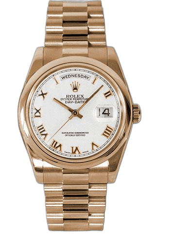 Rolex Day-Date 36 Yellow Gold — White Roman Dial | Ref. 118205