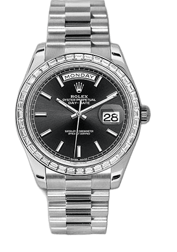 Rolex Day-Date 40 Platinum — Black Index Dial | Ref. 228396TBR