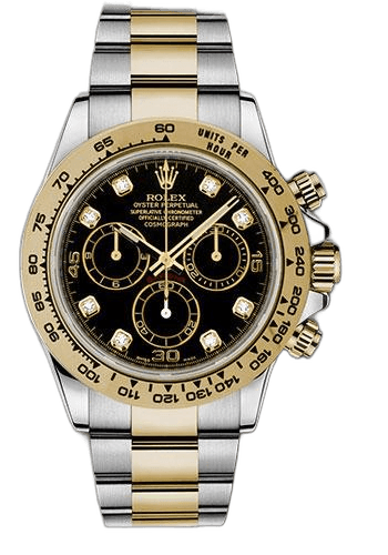 Rolex Daytona Yellow Rolesor — Black Diamond Dial, Tachymetre Bezel | Ref. 116503