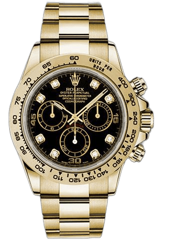 Rolex Cosmograph Daytona Yellow Gold — Black Diamond Dial | Ref. 116508