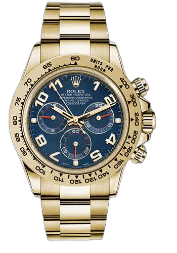 Rolex Cosmograph Daytona Yellow Gold — Blue Arabic Dial | Ref. 116508