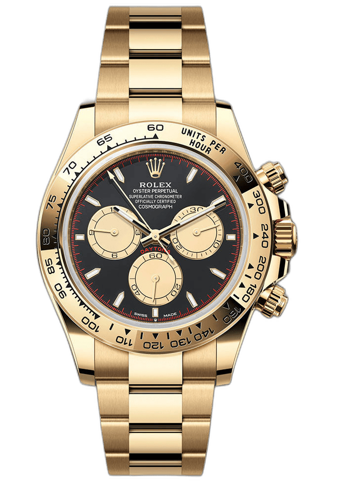 Rolex Daytona Yellow Gold — Black & Champagne Index Dial | Ref. 126508
