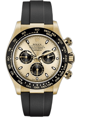 Rolex Cosmograph Daytona Yellow Gold — Champagne Dial, Black Oysterflex | Ref. 116518LN