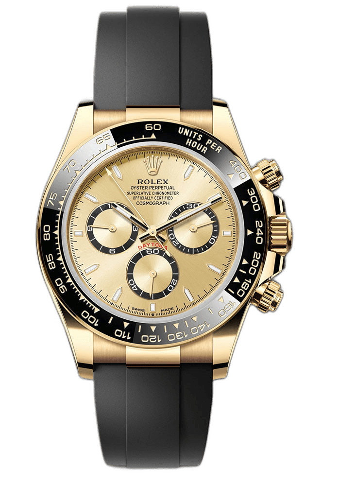 Rolex Daytona Yellow Gold — Black Cerachrom Bezel Golden Index Dial