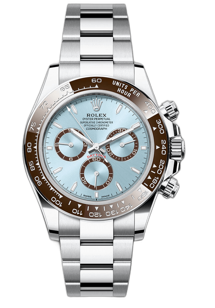 Rolex Daytona Platinum — Ice Blue Dial, Chestnut Brown Cerachrom Bezel | Ref. 126506