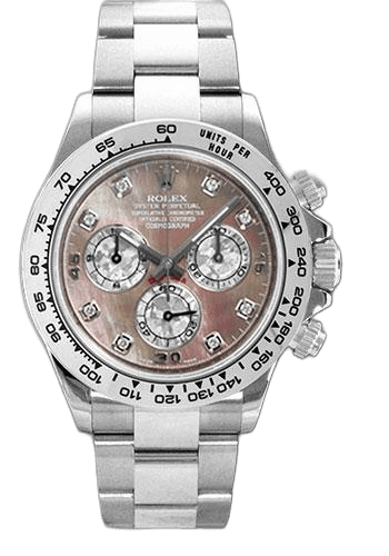 Rolex Daytona White Gold — Dark Mother-of-Pearl Diamond Dial | Ref. 116509