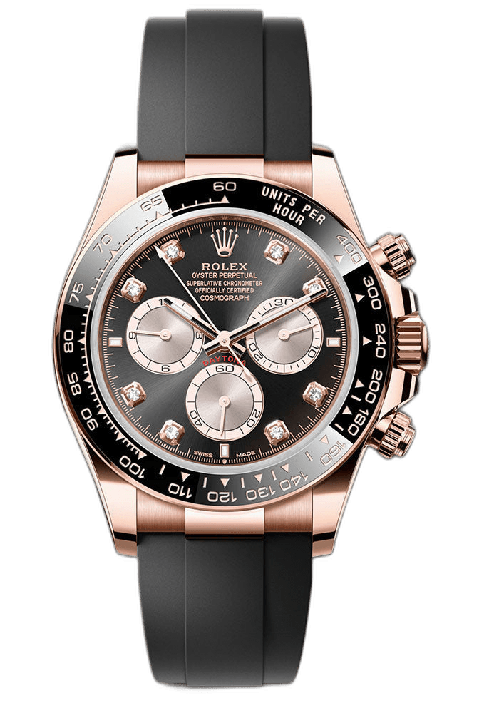 Rolex Daytona Gold — Black Cerachrom Bezel Black & Sundust Diamond Dial
