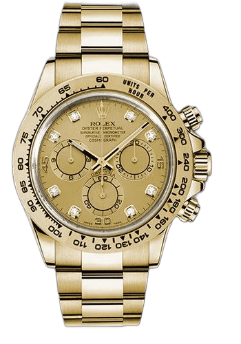 Rolex Daytona Yellow Gold — Champagne Diamond Dial | Ref. 116508