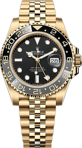 Rolex GMT-Master II Yellow Gold — Black Dial with Grey & Black Cerachrom Bezel | Ref. 126718GRNR