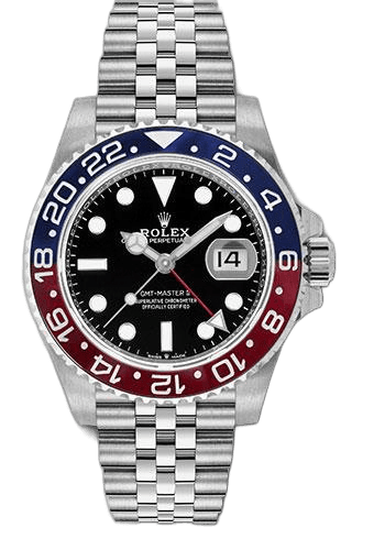 Rolex GMT-Master II Steel — Pepsi Blue & Red Cerachrom Bezel, Black Dial | Ref. 126710BLRO