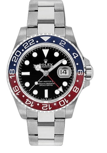 Rolex GMT-Master II Oystersteel — Black Dial, Pepsi Bezel | Ref. 126710BLRO
