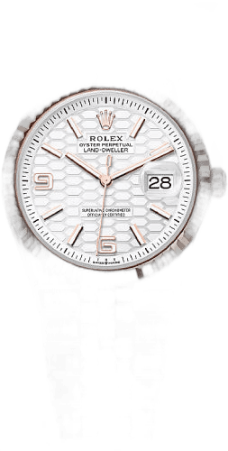 Rolex Land-Dweller 36 Everose Gold — White Honeycomb Dial | Ref. 127235