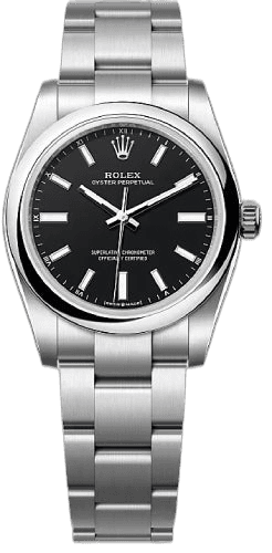 Rolex Oyster Perpetual 34 Oystersteel — Black Dial | Ref. 124200