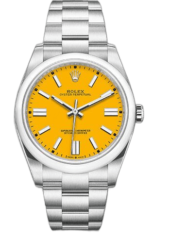 Rolex Oyster Perpetual 41 — Yellow Index Dial | Ref. 124300