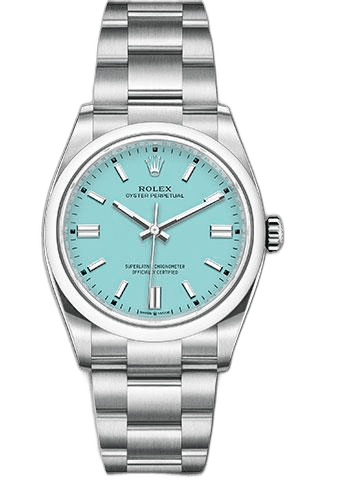 Rolex Oyster Perpetual 36 — Turquoise Blue Index Dial | Ref. 126000