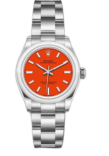 Rolex Oyster Perpetual 31 Oystersteel — Coral Red Index Dial | Ref. 277200