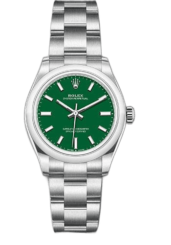 Rolex Oyster Perpetual 31 — Domed Bezel, Green Index Dial | Ref. 277200