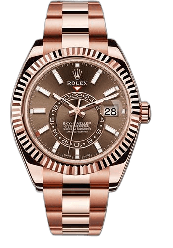 Rolex Sky-Dweller Gold — Chocolate Sunray Index Dial | Ref. 326935