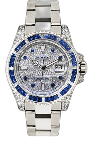 Rolex Submariner White Gold — Sapphire, Diamond Bezel & Pavé Dial