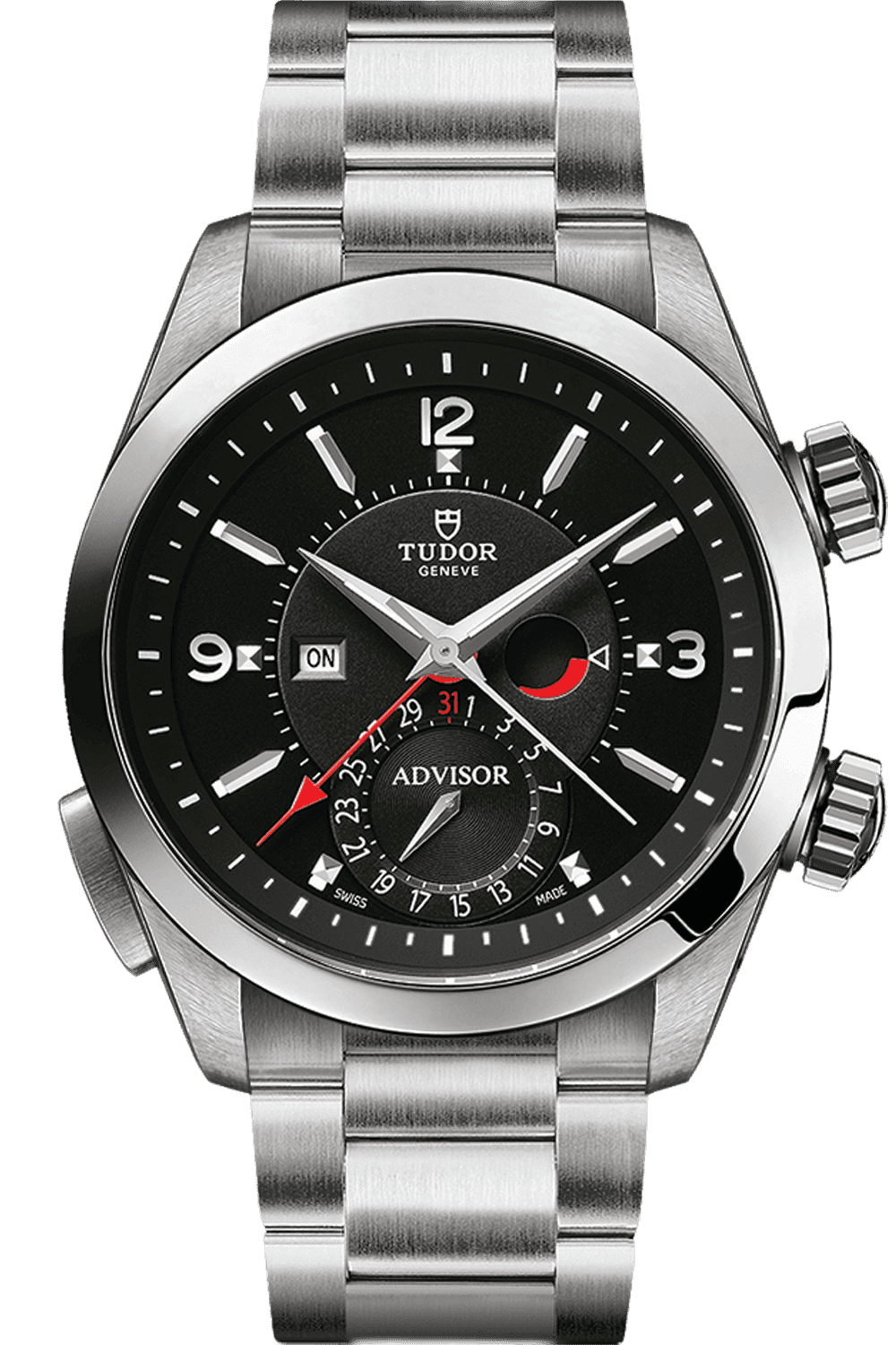 Tudor Advisor Titanium & Steel — Black Dial, Mechanical Alarm | Ref. M79620TN-0005