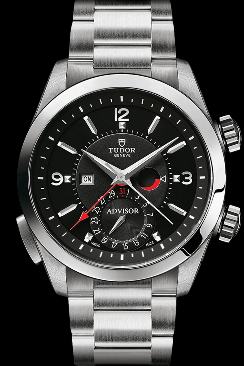 Tudor Advisor Titanium & Steel — Black Dial, Mechanical Alarm | Ref. M79620TN-0005